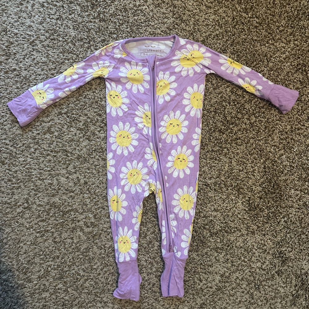 Little Sleepies Lavender Daisy Kids Footie